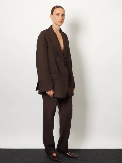 The Frankie Shop Bea oversized blazer - Dark Expresso