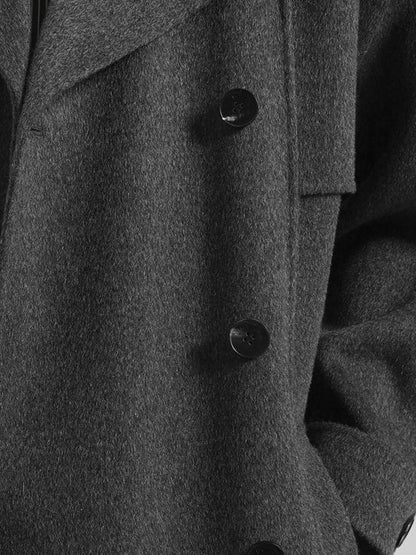 The Frankie Shop Nikola wool and cashmere blend coat - Dark Grey Melange