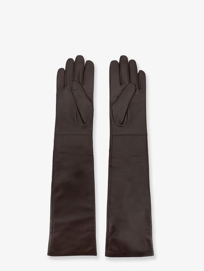 The Frankie Shop Veneto leather gloves - Dark Brown