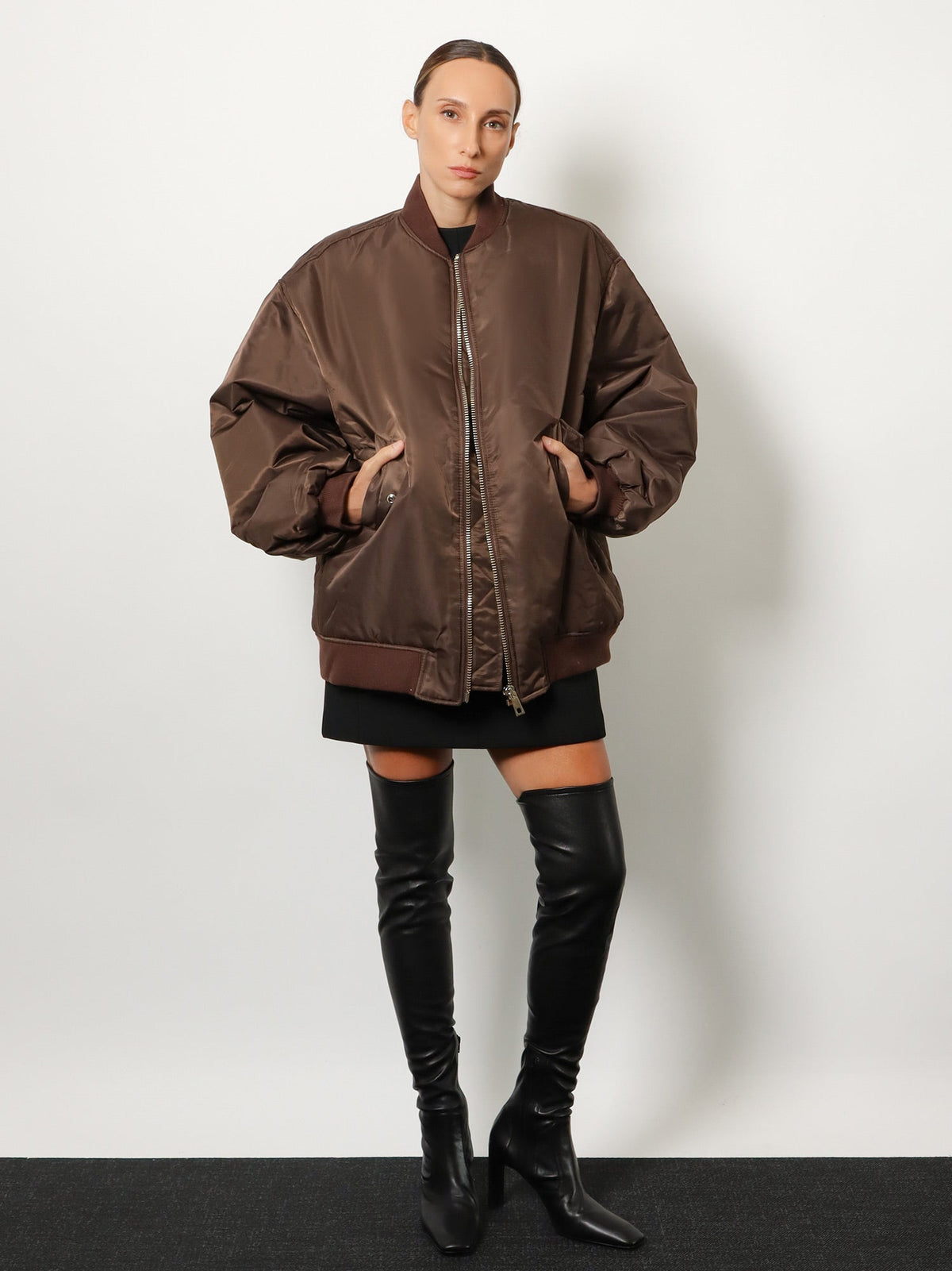 The Frankie Shop Astra nylon jacket - Brown