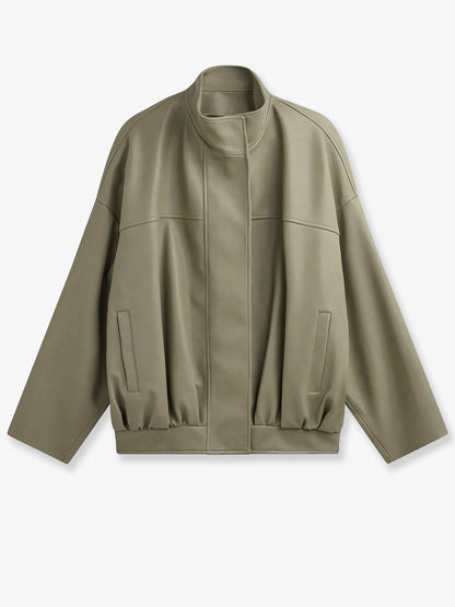 The Frankie Shop Veren faux leather jacket - Sage