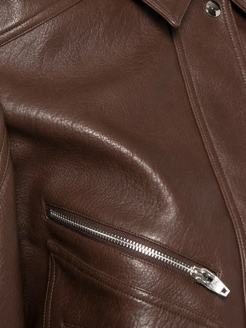 The Frankie Shop Hudson faux leather jacket - Brown