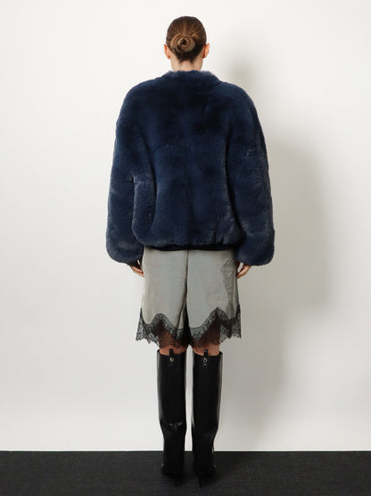 The Frankie Shop Senna faux fur jacket - Navy