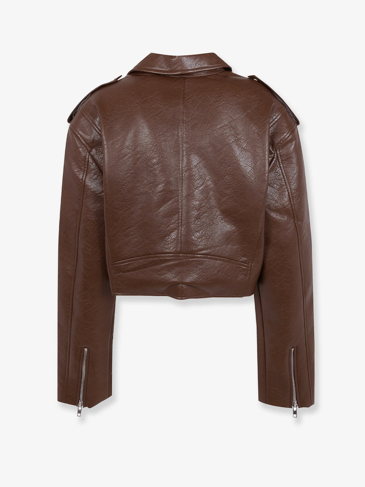 The Frankie Shop Daphne faux leather biker jacket - Brown