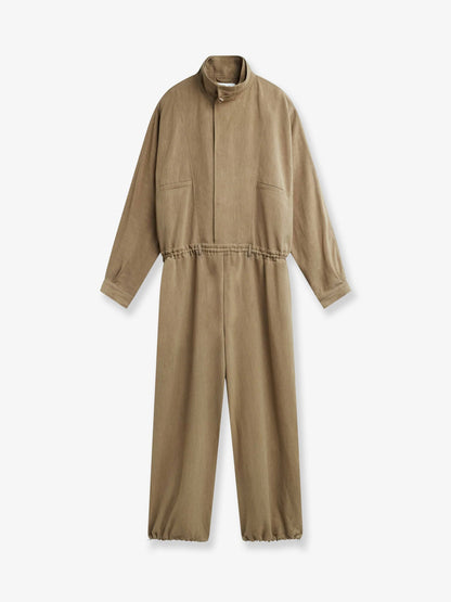The Frankie Shop Marvin viscose and linen jumpsuit - Brown