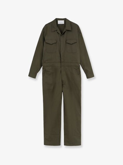 The Frankie Shop Ardea cotton jumpsuit - Darkolive