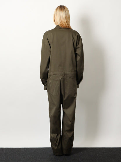 The Frankie Shop Ardea cotton jumpsuit - Darkolive