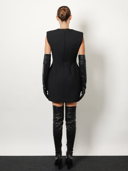 The Frankie Shop Bryn Structured Short Dress - Black