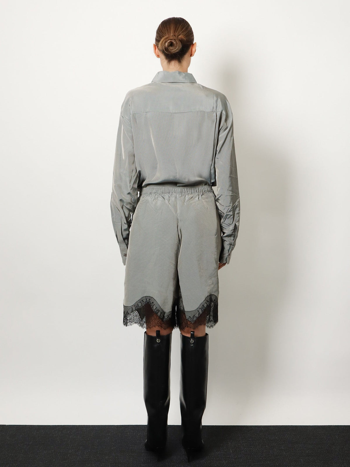 The Frankie Shop Baxter viscose bermuda shorts - Checkedgrey