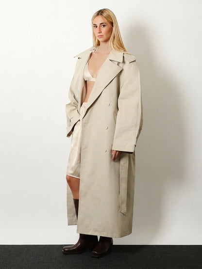 The Frankie Shop Riva cotton blend trench coat - Lightbeige