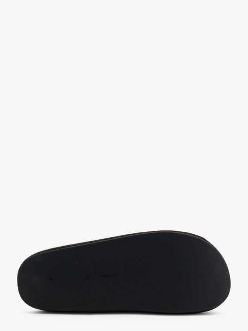 The Row Hammered leather sandals - Moka