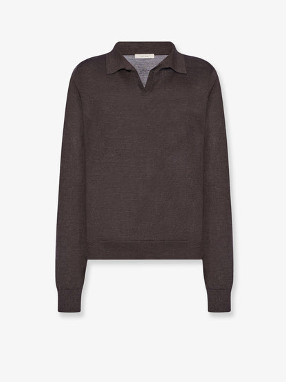 The Row Pauli wool and silk blend sweater - Brownmelange