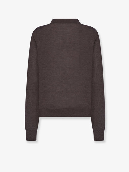 The Row Pauli wool and silk blend sweater - Brownmelange