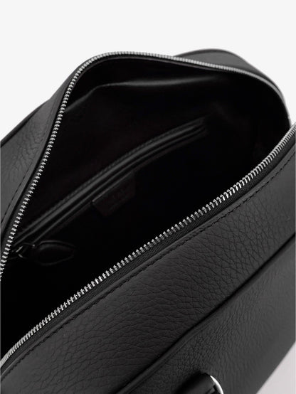The Row India 12 hammered leather handbag - Blackans