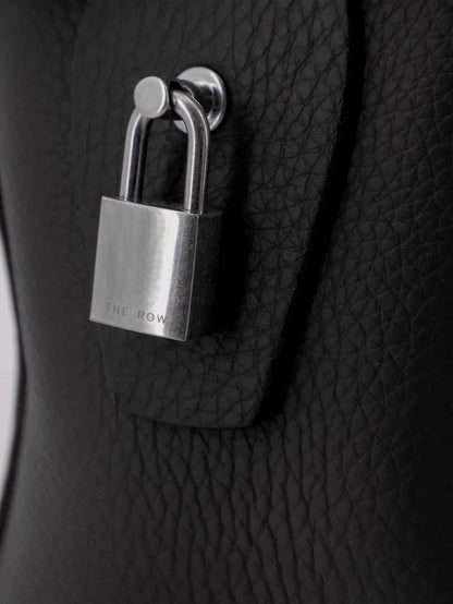 The Row India 12 hammered leather handbag - Blackans