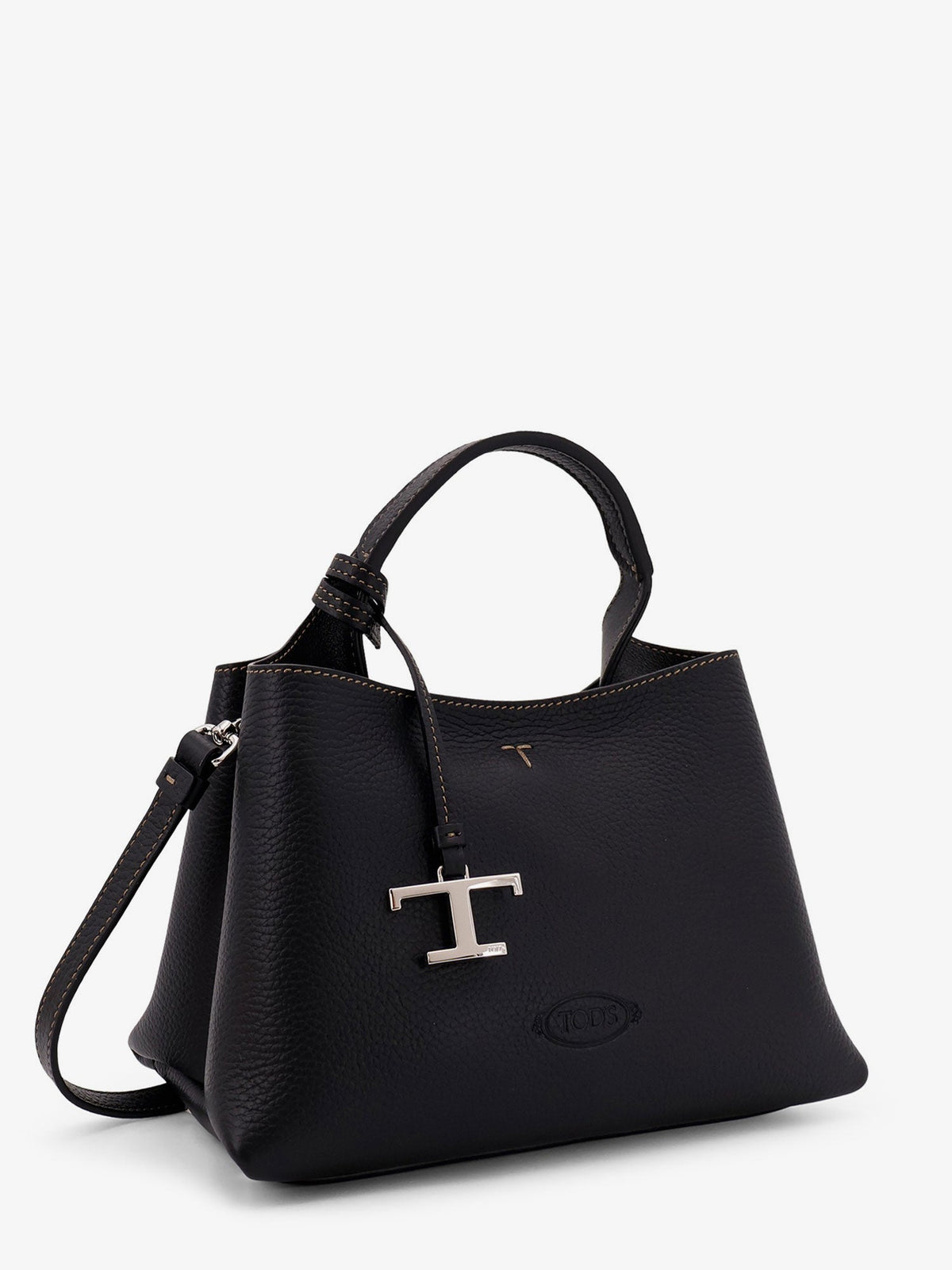 Tod'S Micro leather crossbody bag with iconic stitching on the front - Nero