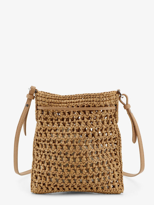 Tod'S Raffia bucket bag with crochet motif - Beige