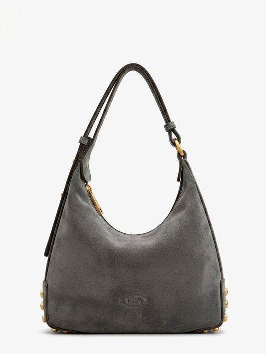 Tod'S Mini Bag Metal Dots suede shoulder bag - Marrone