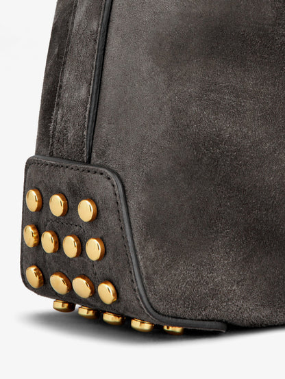 Tod'S Mini Bag Metal Dots suede shoulder bag - Marrone