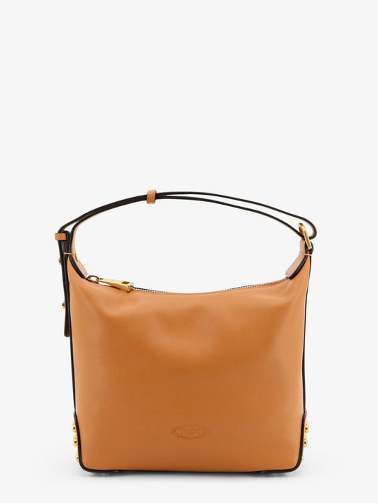 Tod'S Metal Dots Leather Mini Bag - Marrone