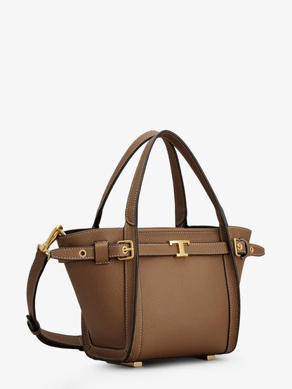 Tod'S T Signature Leather Shopping Bag - Beige