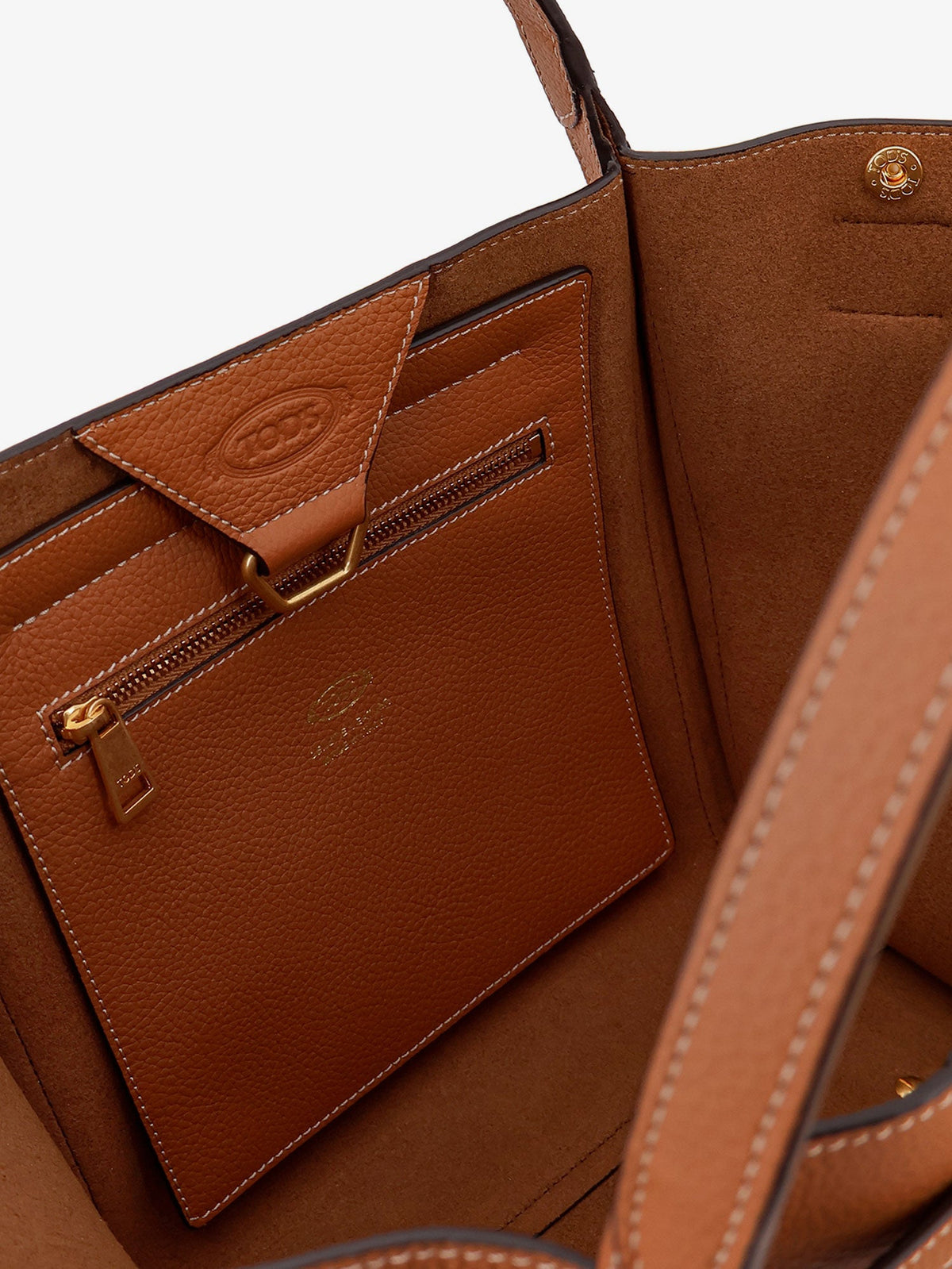 Tod'S Hammered leather shopping bag - Marrone