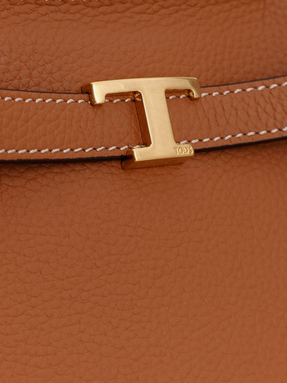 Tod'S Hammered leather shopping bag - Marrone