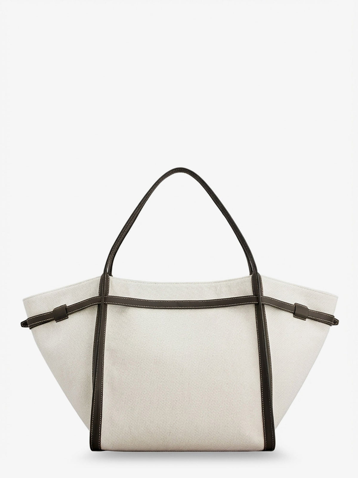 Tod'S Tim canvas and leather Medium Shopping Bag - Bianco