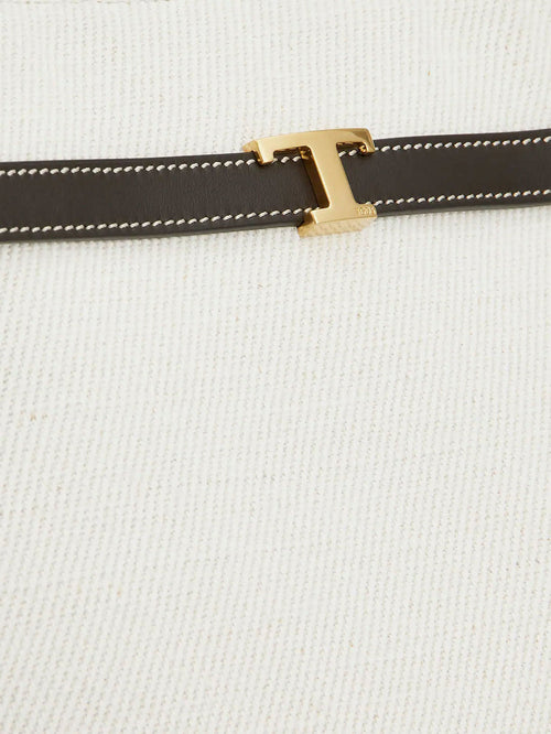 Tod'S Tim canvas and leather Medium Shopping Bag - Bianco