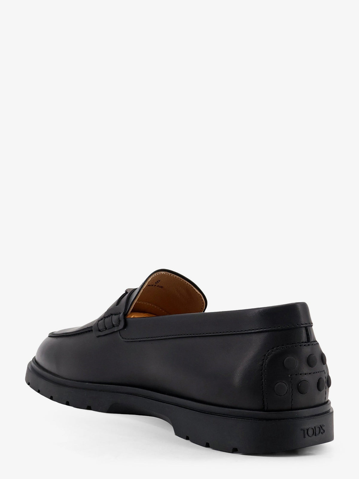 Tod'S Leather loafers with metal logo - Nero