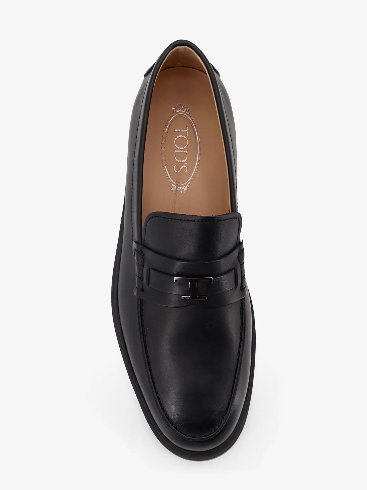 TOD'S - Leather loafers with metal logo