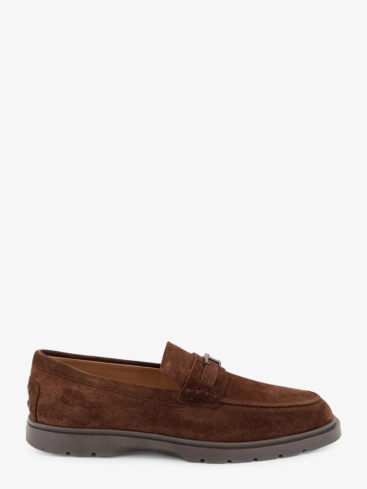 TOD'S - Suede loafers with metal logo