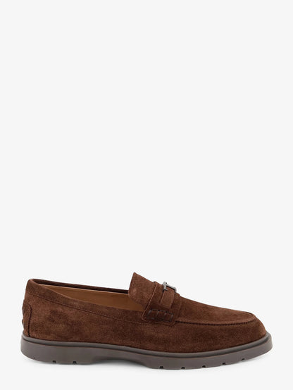 TOD'S - Suede loafers with metal logo