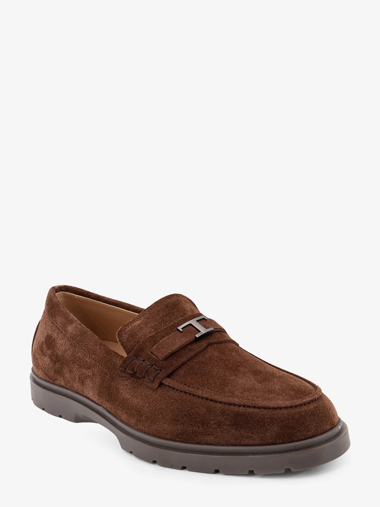 TOD'S - Suede loafers with metal logo