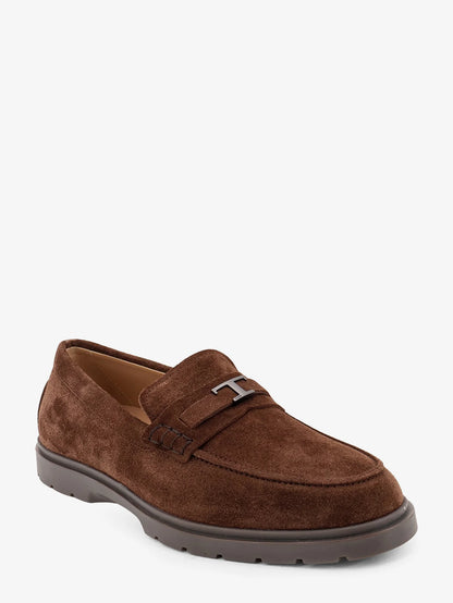 TOD'S - Suede loafers with metal logo