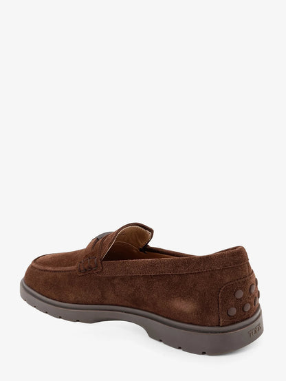 TOD'S - Suede loafers with metal logo