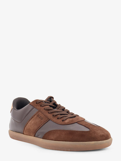 Tod'S Allacciata Cassetta leather and suede sneakers - Marrone