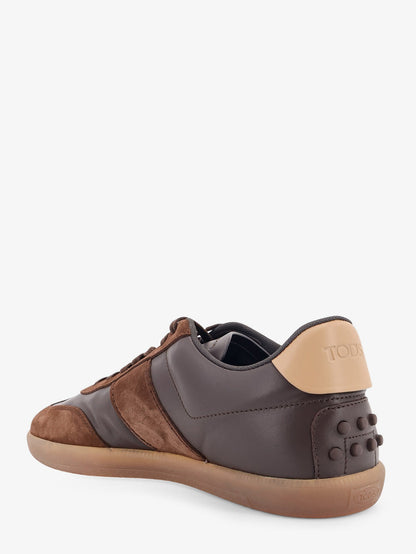 Tod'S Allacciata Cassetta leather and suede sneakers - Marrone