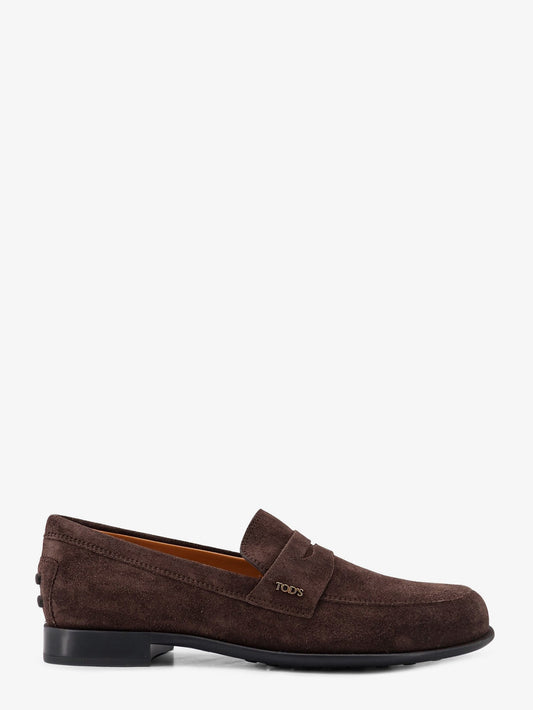 Tod'S Suede loafers with side logo - Marrone