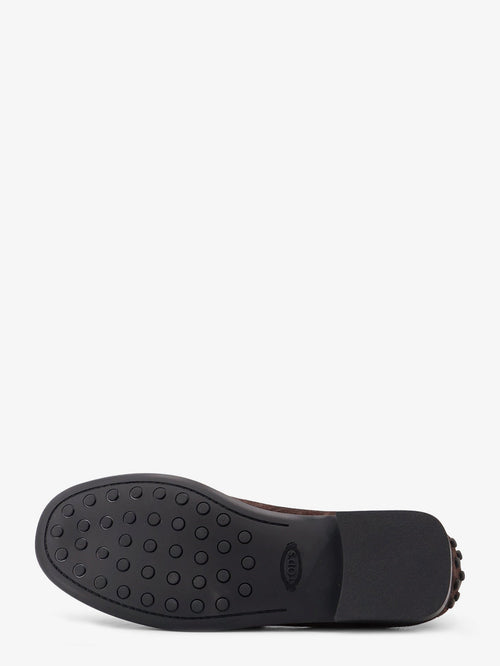 Tod'S Suede loafers with side logo - Marrone