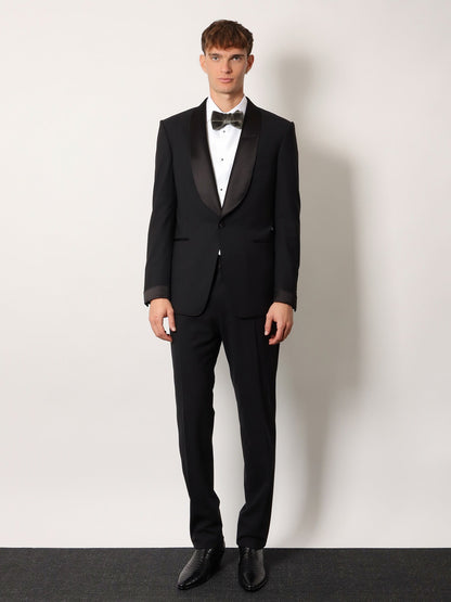 Tom Ford Stretch virgin wool tuxedo with satin profiles - Black