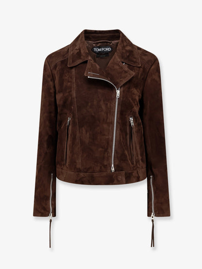 Tom Ford Suede Biker Jacket - Chocolatebrown