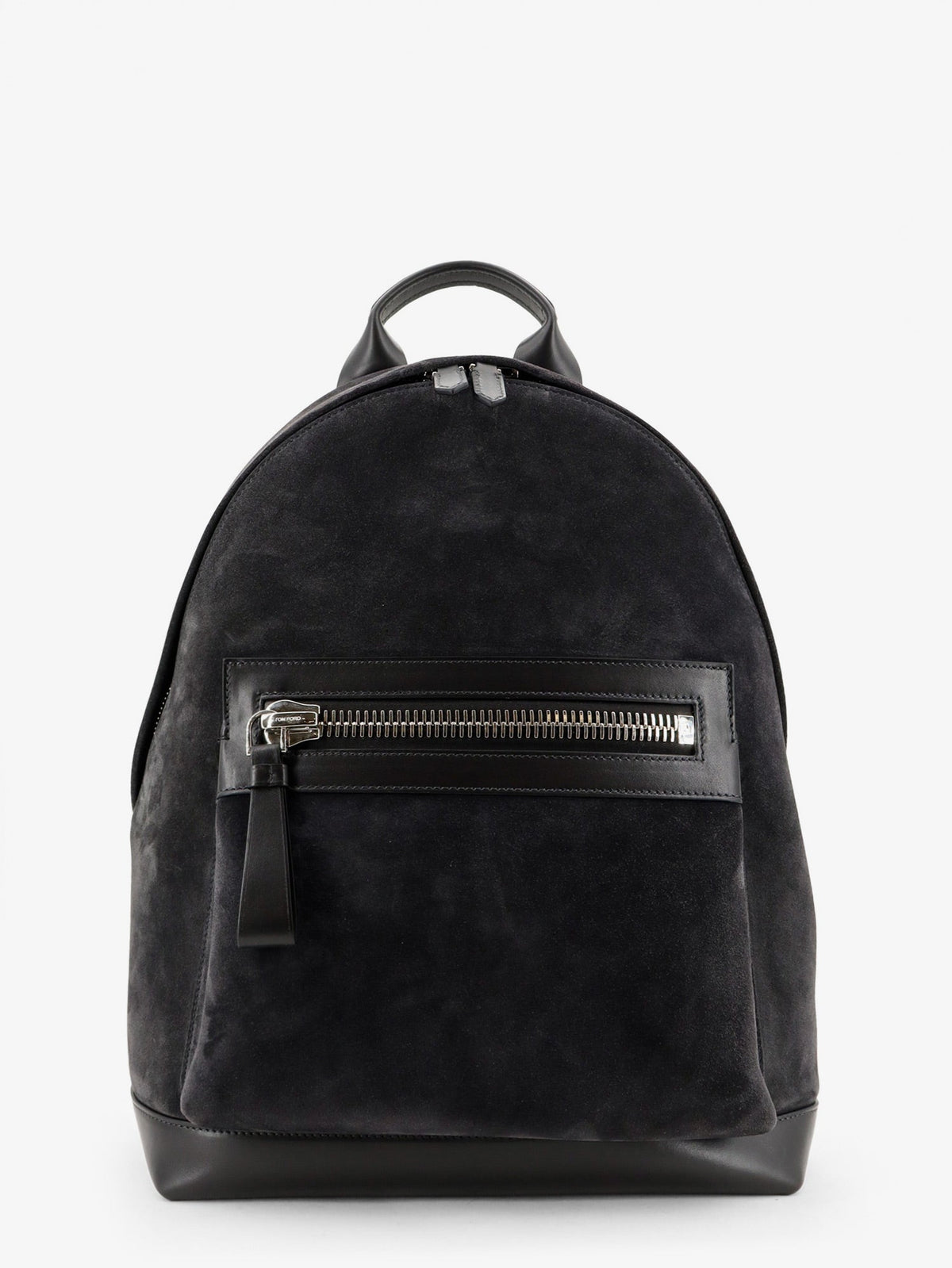 Tom Ford Suede backpack with maxi zip on the front - Charcoal Grey