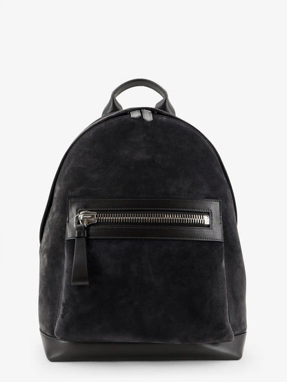 Tom Ford Suede backpack with maxi zip on the front - Charcoal Grey