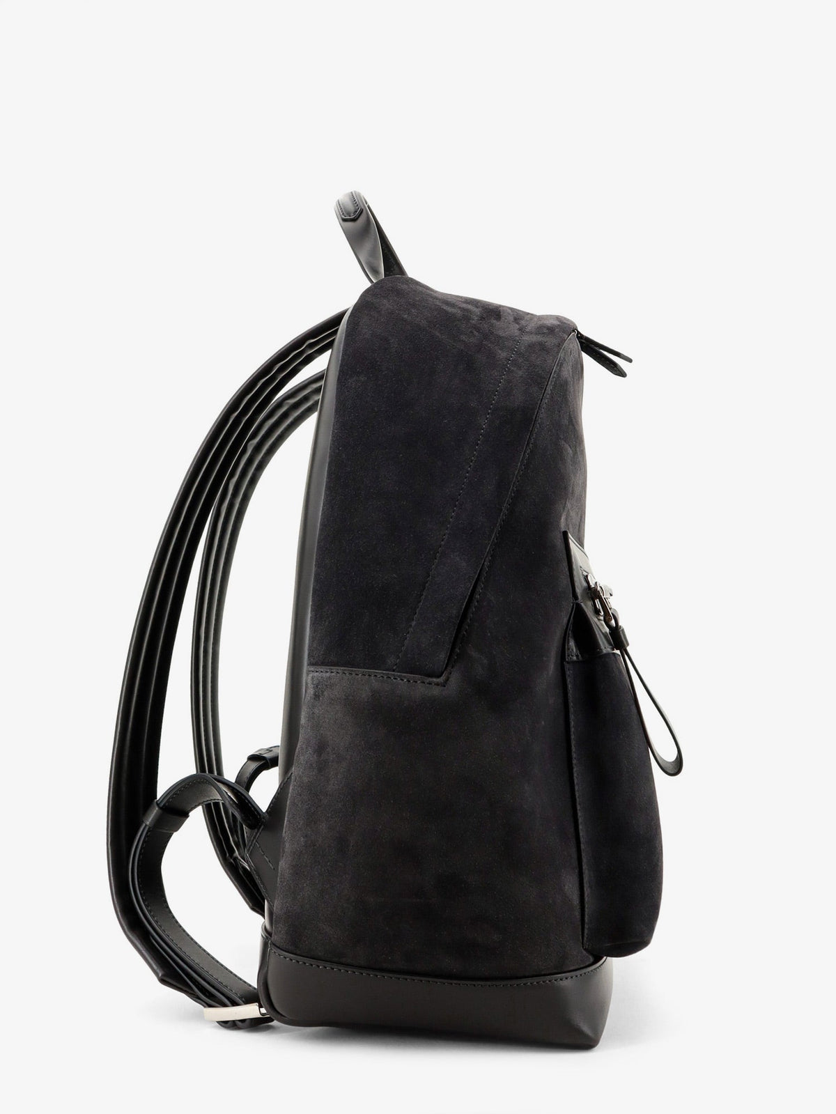 Tom Ford Suede backpack with maxi zip on the front - Charcoal Grey