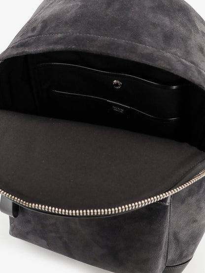 Tom Ford Suede backpack with maxi zip on the front - Charcoal Grey