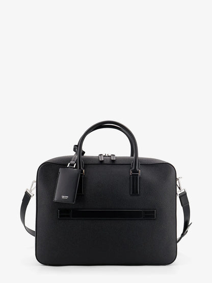 TOM FORD - Leather work bag with front lettering logo