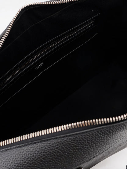 TOM FORD - Leather work bag with front lettering logo