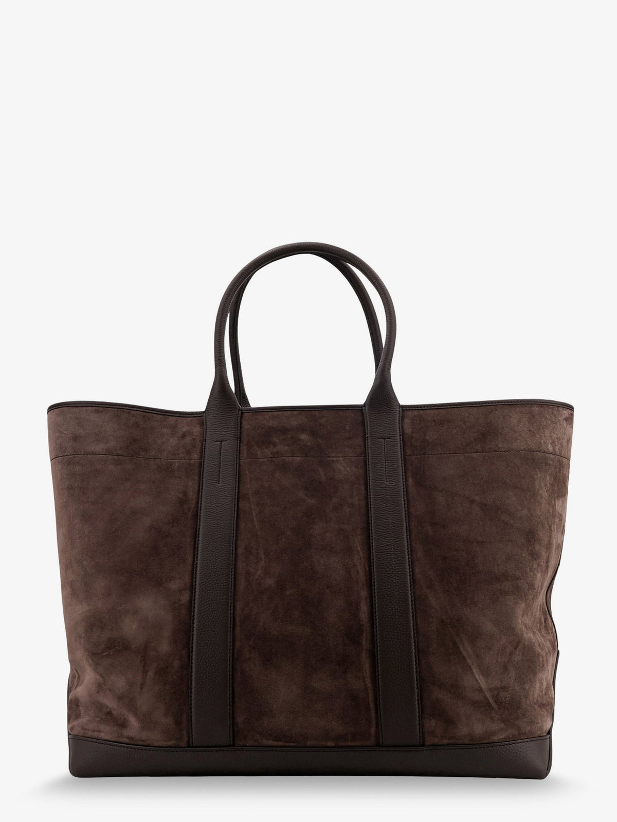 Tom Ford Suede shopping bag with logo engraved on the bottom - Brown