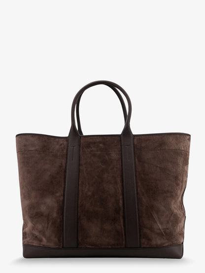 TOM FORD - Suede shopping bag with logo engraved on the bottom